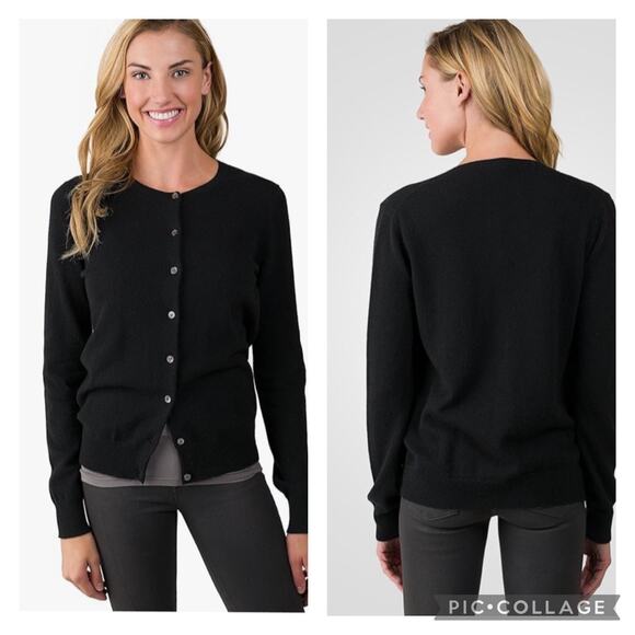 Jennie Liu Sweaters - Jennie Liu Black Cashmere Cardigan Sweater Size Medium